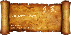 Gutjahr Bors névjegykártya
